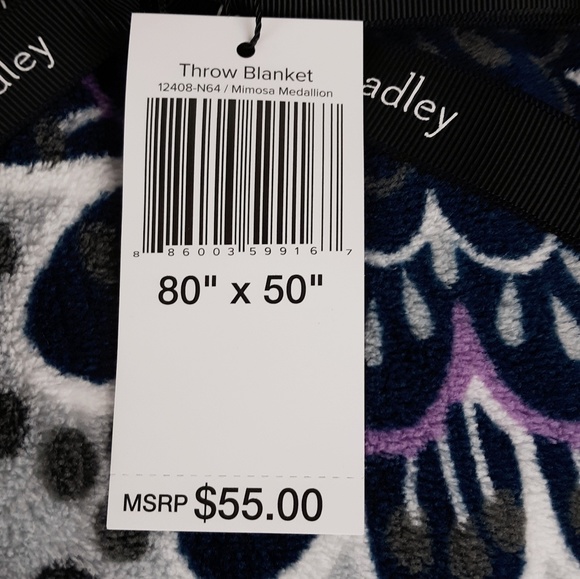 NWT Vera Bradley Blanket Throw in Mimosa Medallion - Picture 2 of 3